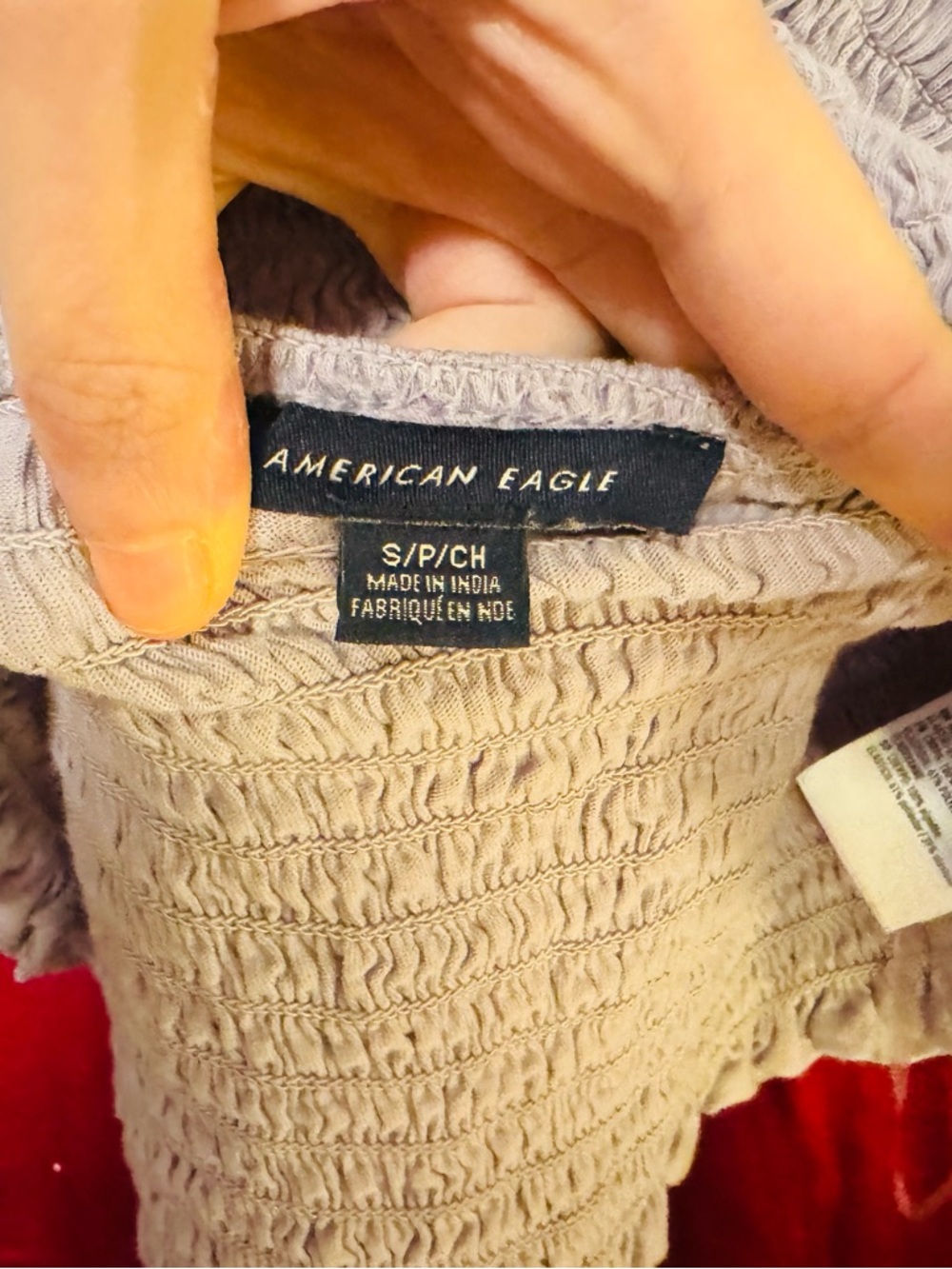 👑 American Eagle Outfitters Light Lavender Smocked Halter Top Size Small - Picture 2 of 6